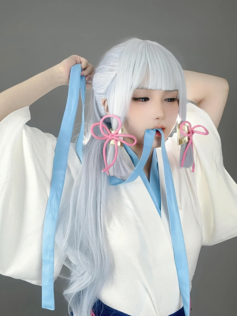 幼愛Youmeko《原神 神里绫华》主题写真：47张全套美图