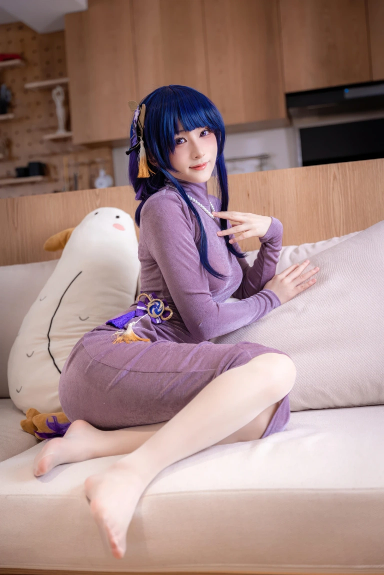 幼愛Youmeko《原神 雷电将军》主题写真：20张全套美图