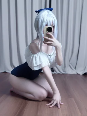 幼愛Youmeko《蔚蓝档案 月雪宫子》主题写真：35张全套美图