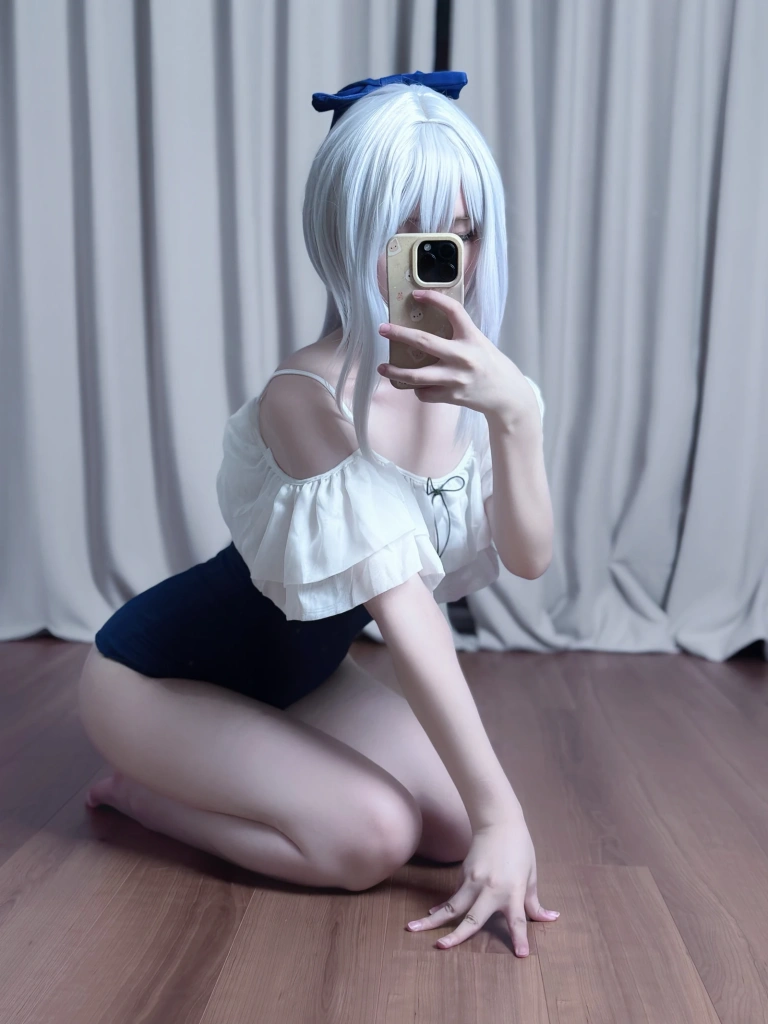 幼愛Youmeko《蔚蓝档案 月雪宫子》主题写真：35张全套美图