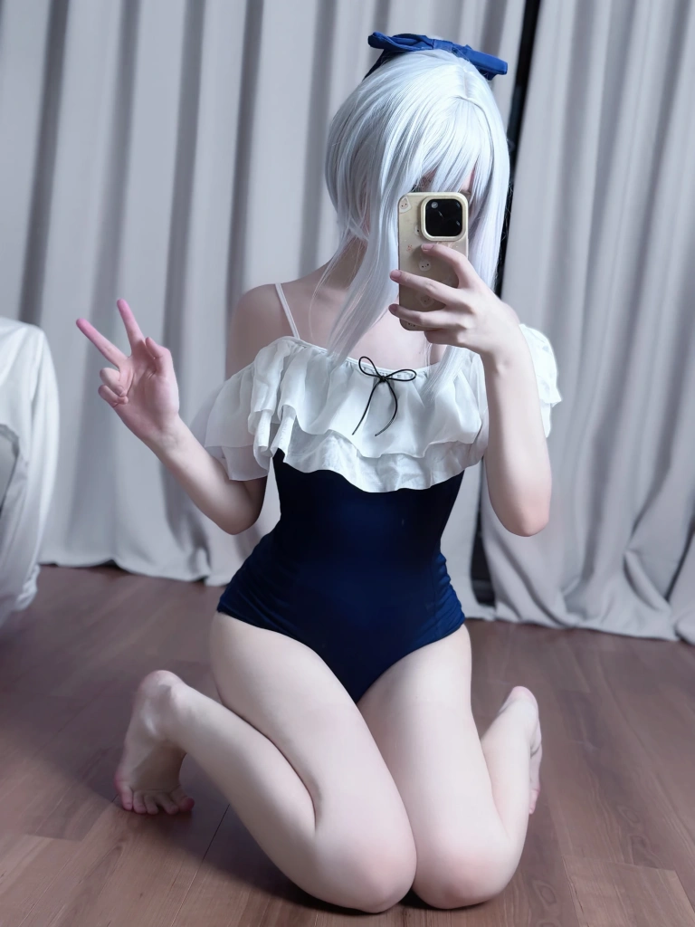 幼愛Youmeko《蔚蓝档案 月雪宫子》主题写真：35张全套美图